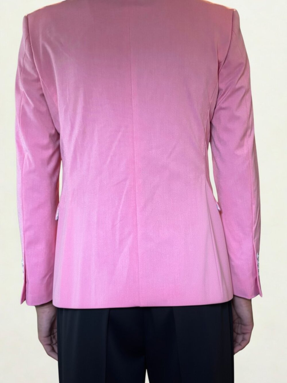 Modern Slim Fit Pastel Pink Two-Button Blazer Suit Jacket 38 R - Picture 3 of 4